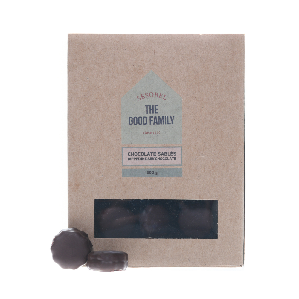 Sablé Dipped in Dark Chocolate