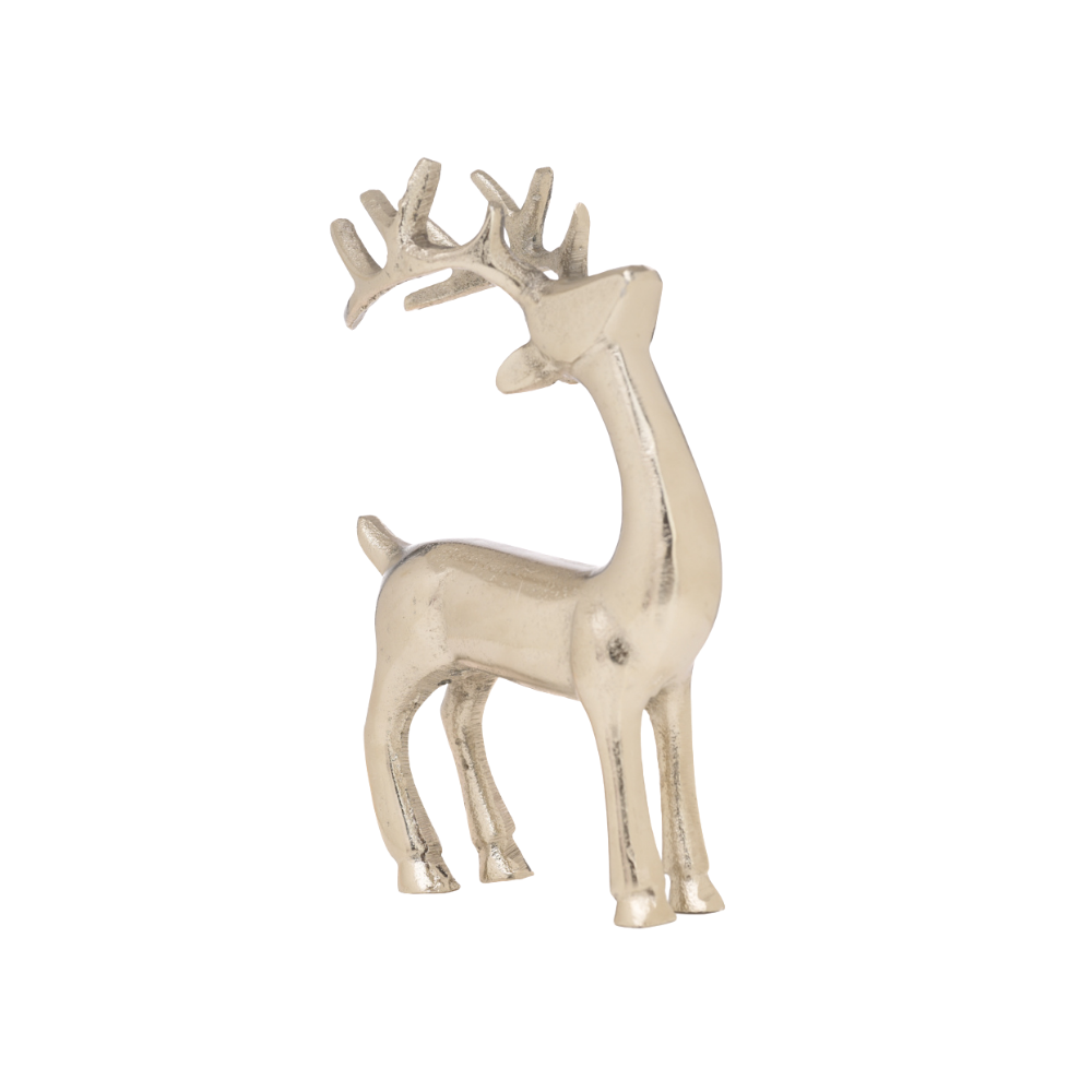Silver Metallic Reindeer Figurines