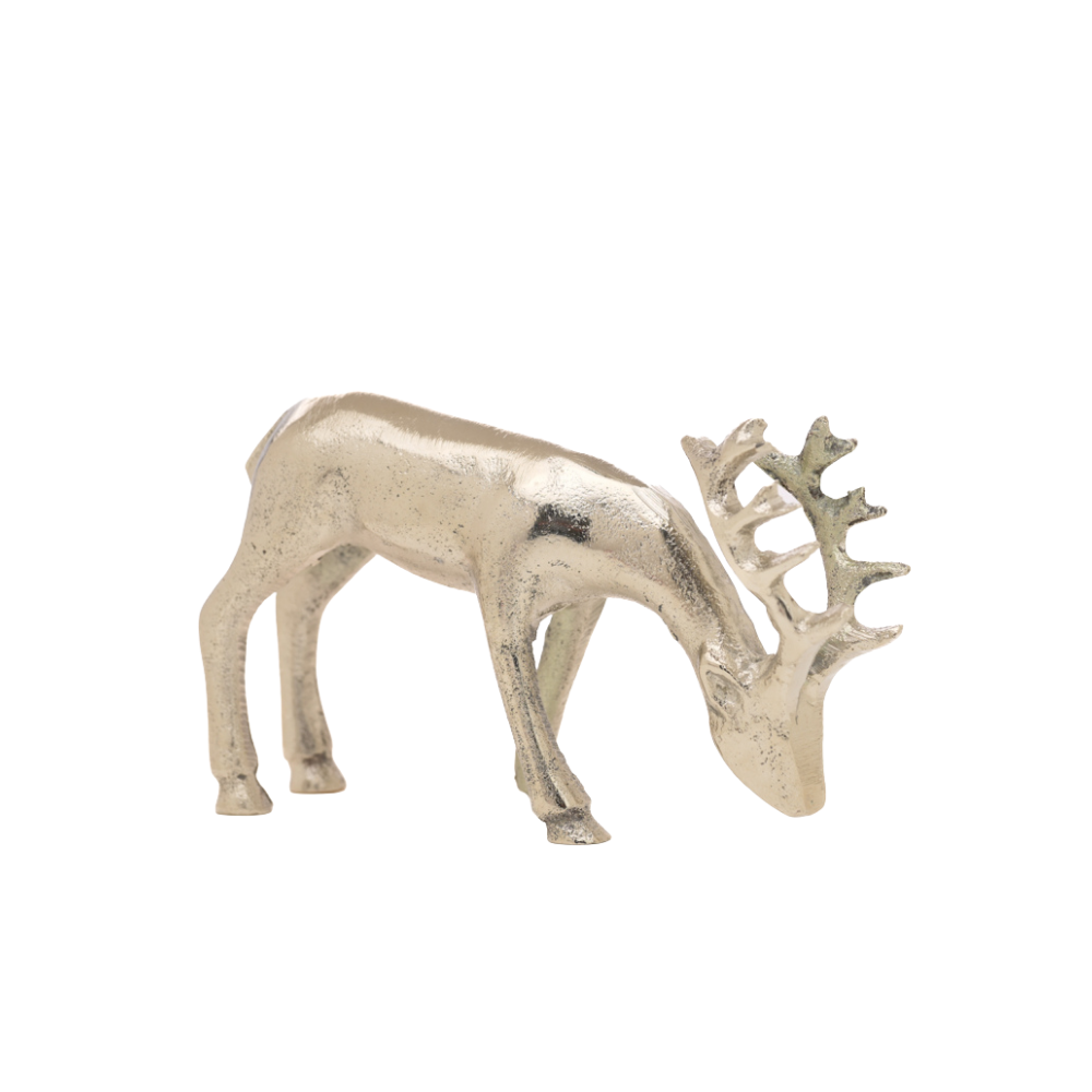Silver Metallic Reindeer Figurines